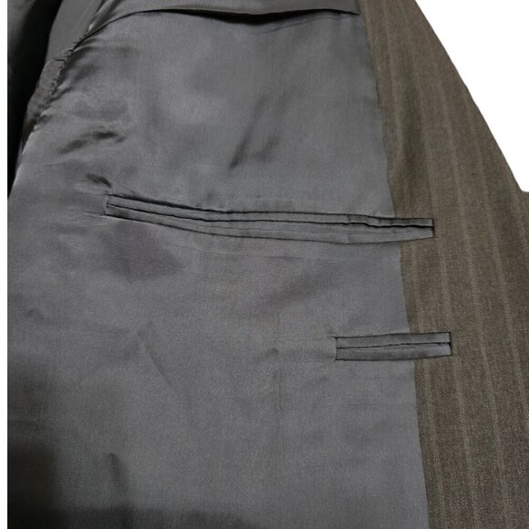Hickey Freeman Vintage Gray Pinstripe Boardroom Single Breasted Blazer Sz 48L - Picture 7 of 11